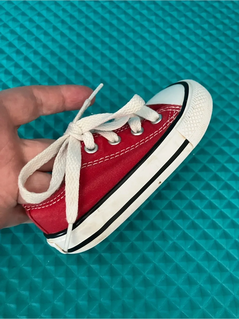 CONVERSE Chuck Taylor All Star Baby Low Top Red Canvas Shoes | 5